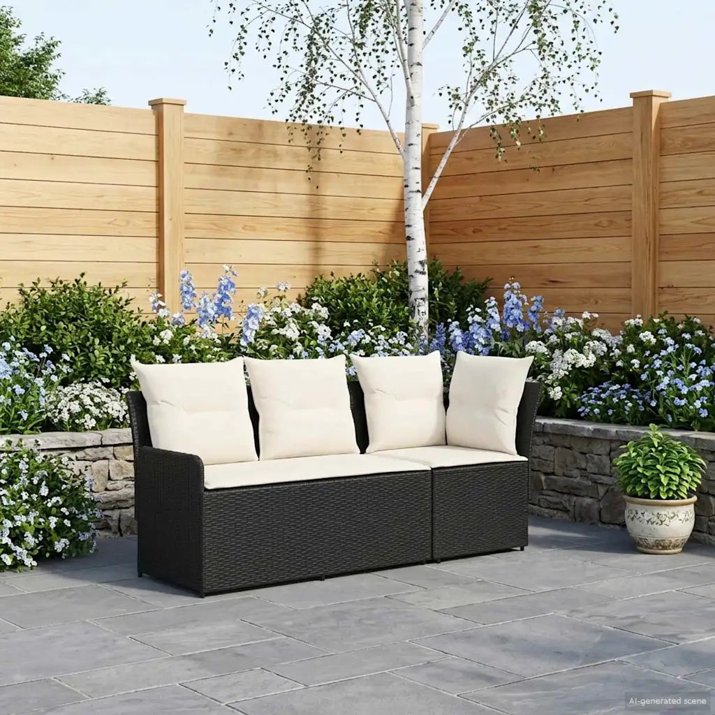Sofa da giardino-Divano con braccioli da giardino con divano angolare 2 Pezzo 939945
