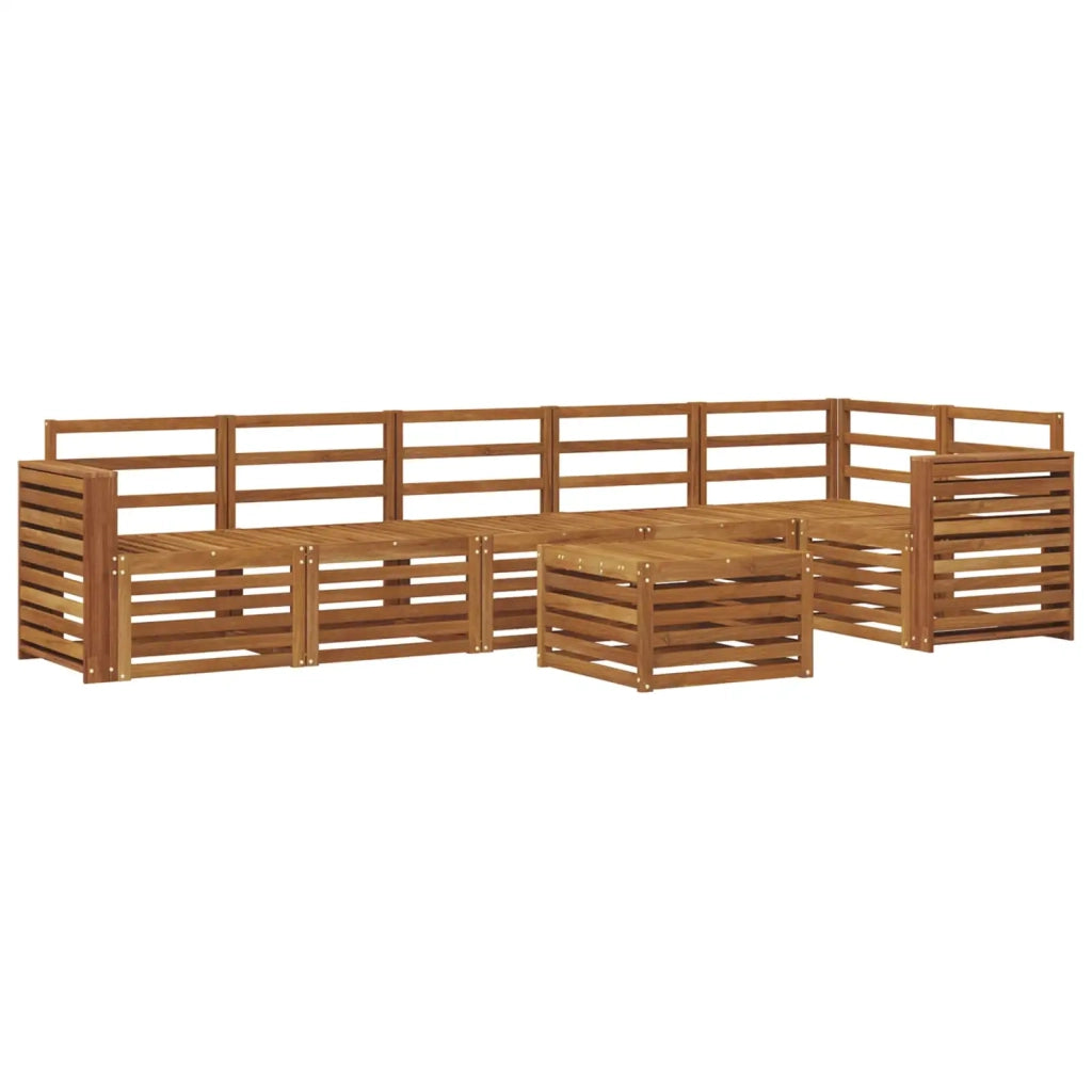 Set divano sezionale 7 pcs Naturale Legno di Acacia Massello 3374934
