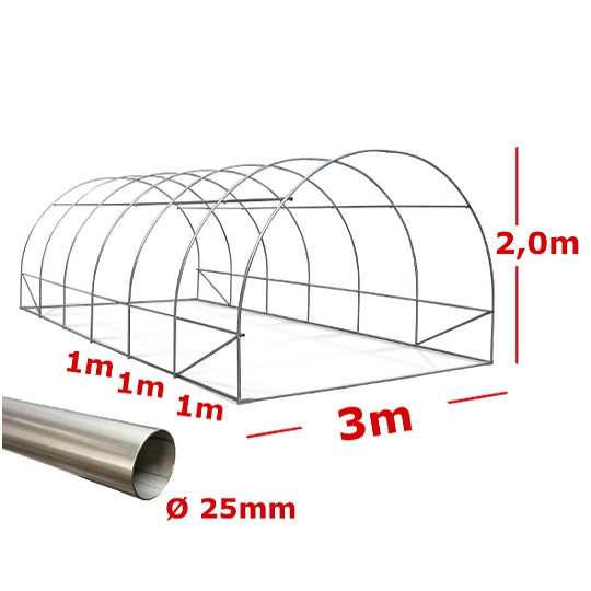Serra Tunnel NetPlus 3x8m con rete antigrandine
