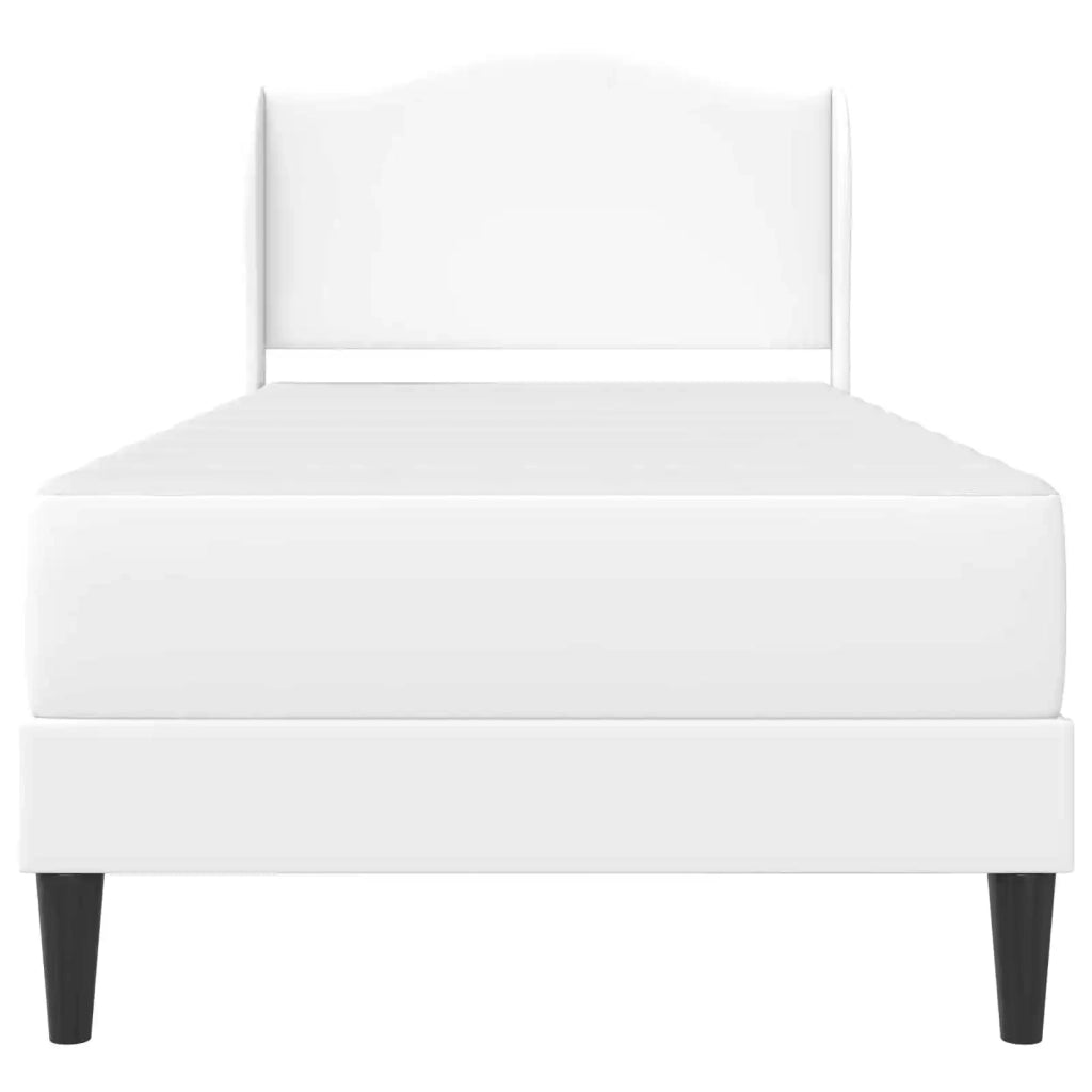 Struttura del letto con testiera-Giroletto Bianco 80 x 200 cm Similpelle 869858