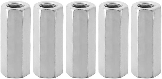 Zeskantmoer a 5 pezzi - Asta lunga - Mozzo di connessione - Viti a spillo - Fissaggi in acciaio inossidabile sottoposti a saldatura - M12*50 15 mm - Mozzo di fissaggio