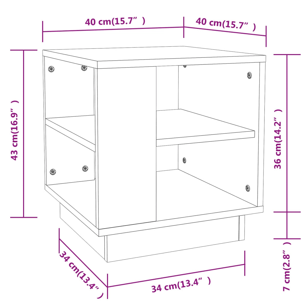 Tavolino da Salotto Rovere Sonoma 40x40x43 cm Legno Multistrato 810301