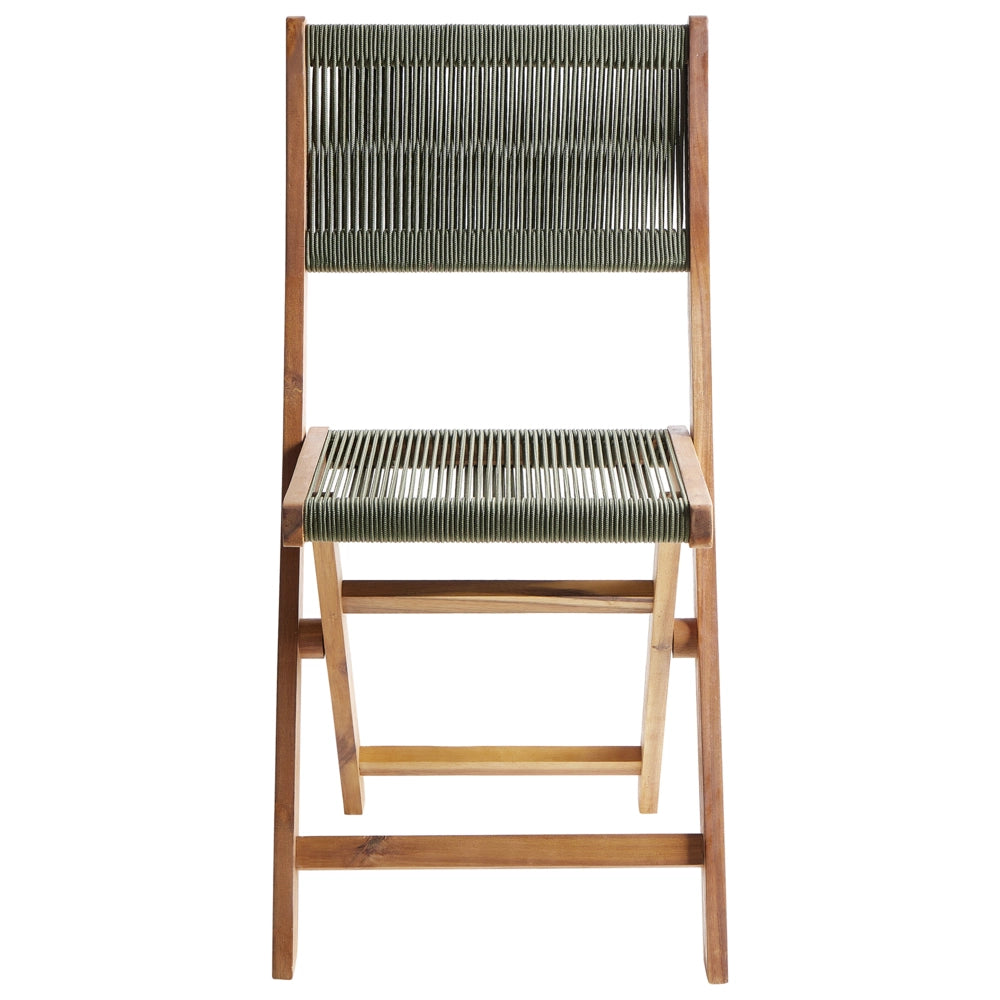 Set da pranzo da giardino Verde Tavolo in legno di acacia 120 x 60 cm 4 sedie da esterno