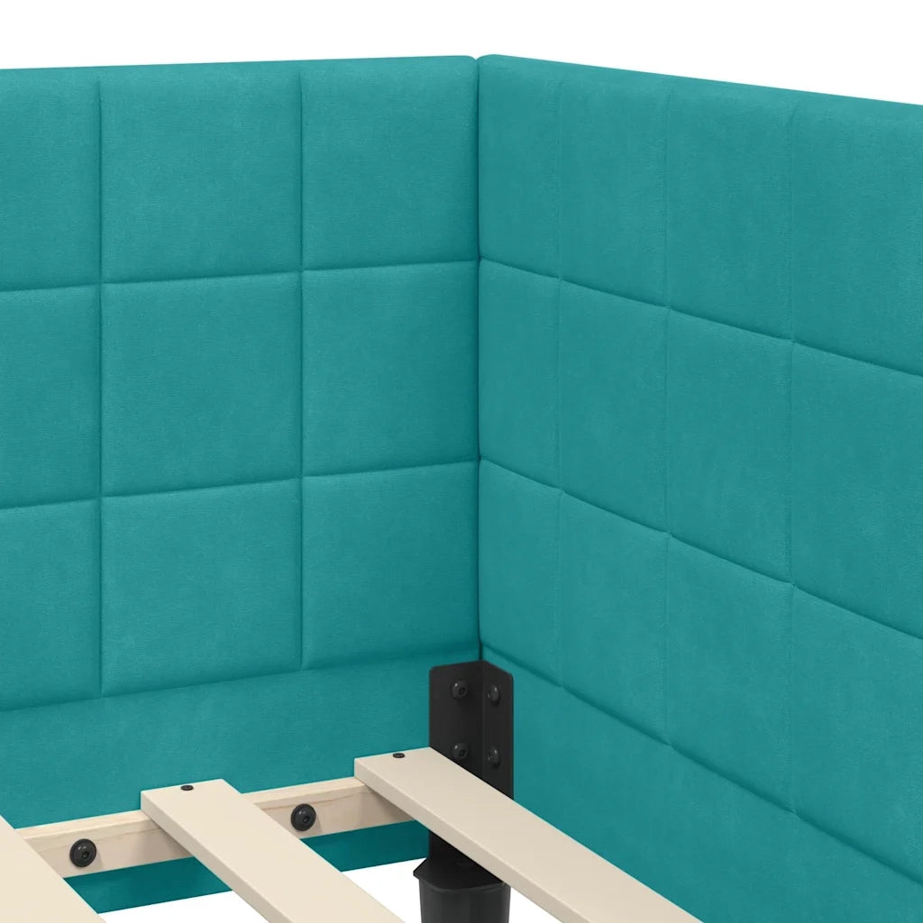 Struttura Letto Angolare con Materasso 2 pcs Turchese Velluto 3393986