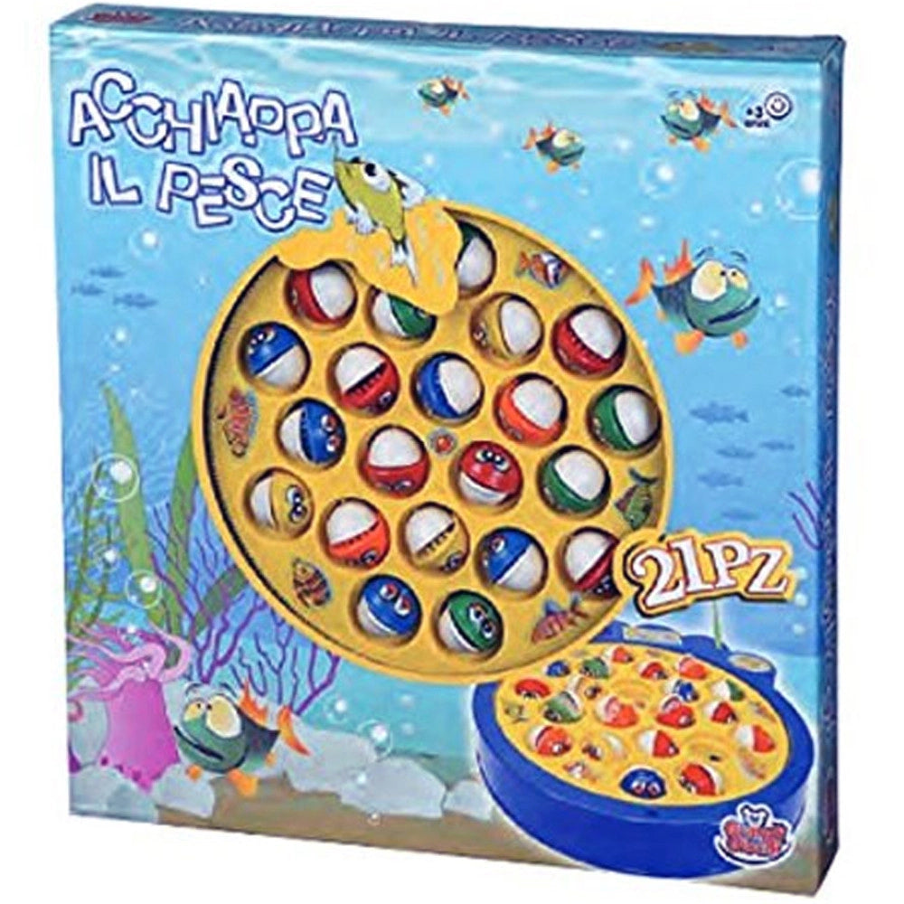 Trade Shop - Acchiappa Il Pesce Gioco Pesca Con 21 Pesciolini Gioco Da Tavolo -