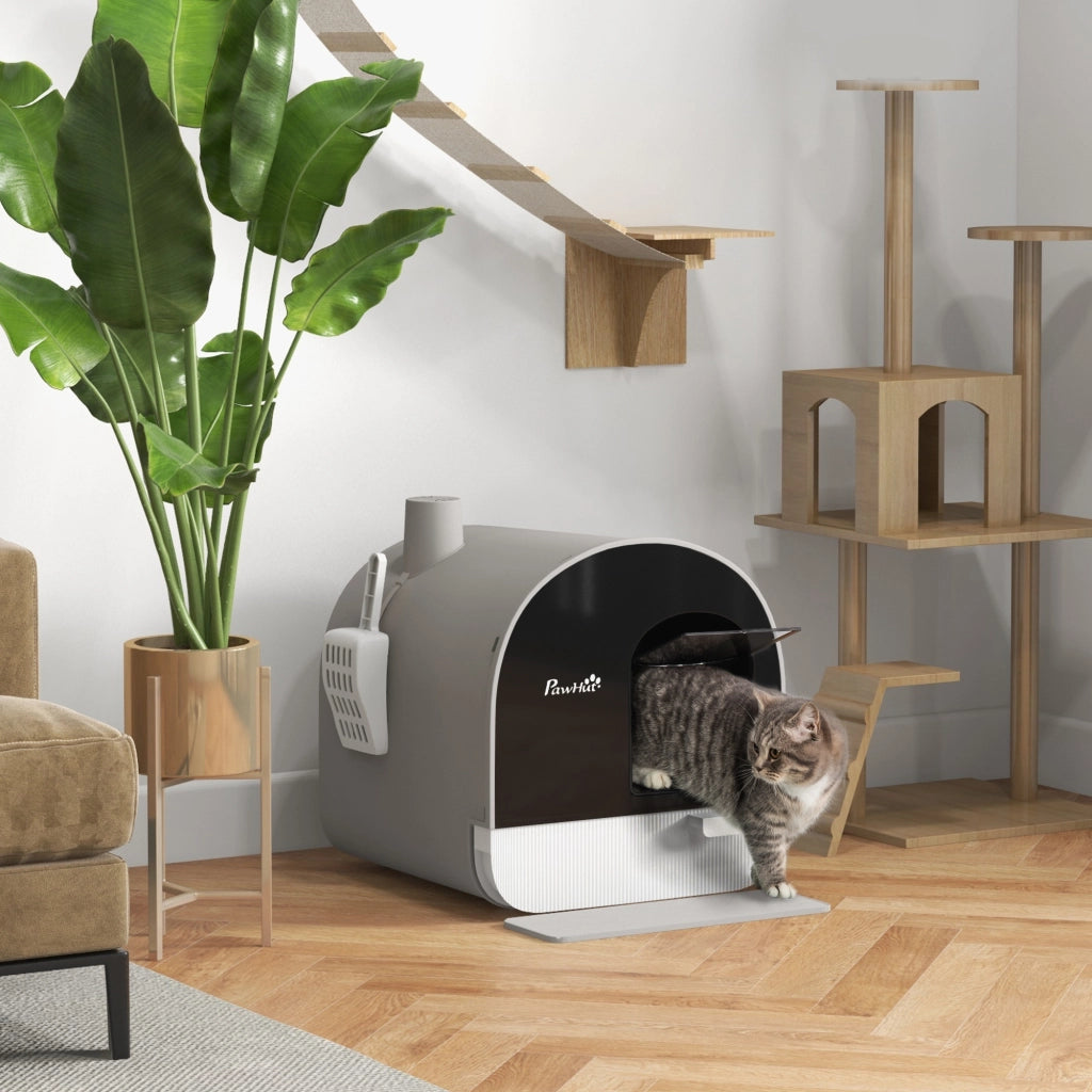 Lettiera per Gatti Chiusa ¨C Xylo ¨C con Vassoio Estraibile e Paletta 43x44x47 cm Grigio