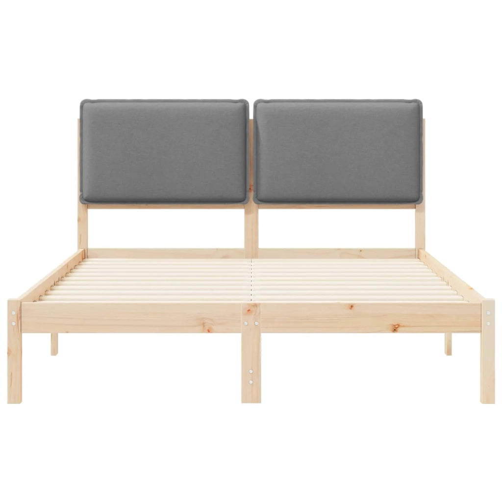 Letto matrimoniale | Letto per adulti | Letto con Testiera Rivestita Grigio chiaro 135 x 190 cm
