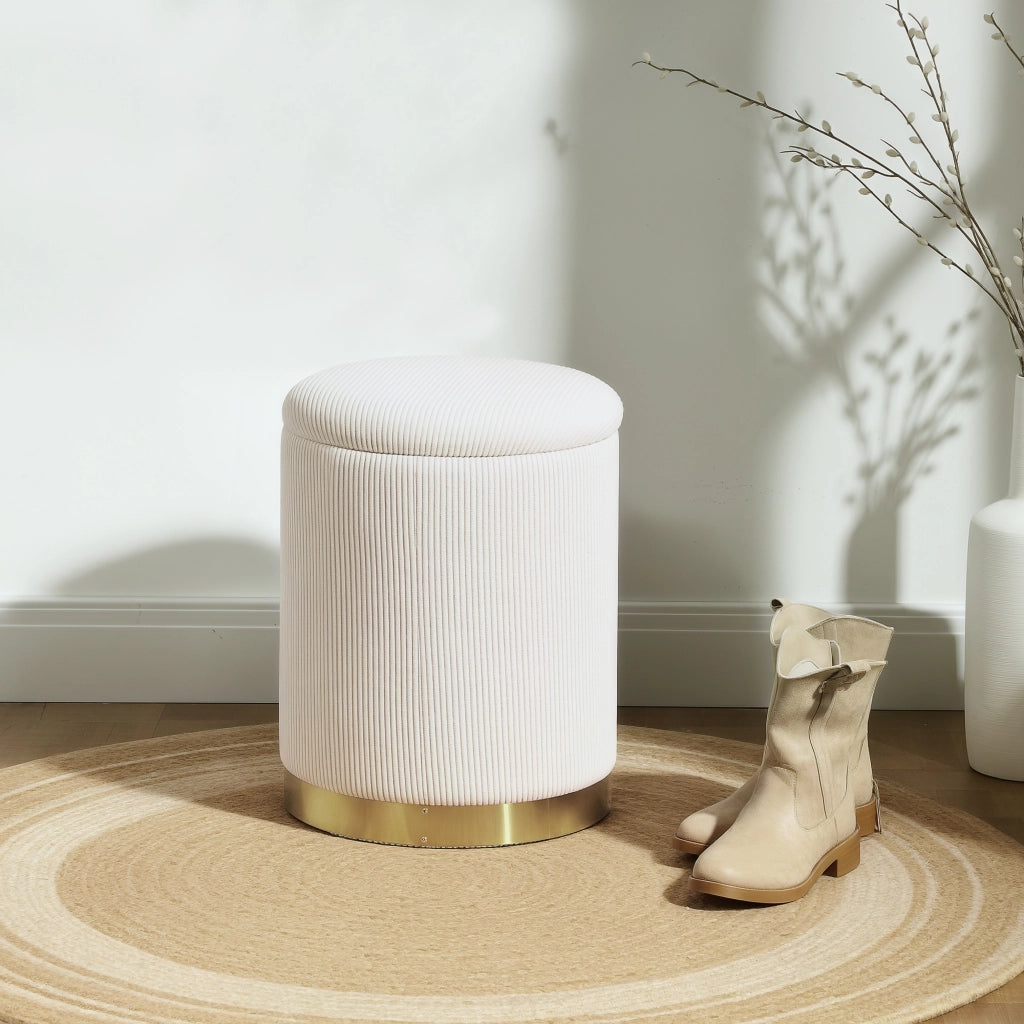 Tavolino contenitore con coperchio ¨C Minimal ¨C 36x36x44 cm crema