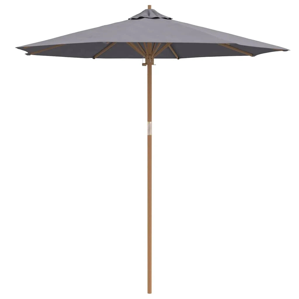 Pratico e leggero ombrellone da giardino rotondo 240 x 240 x 260 cm in bambù grigio scuro 02_0058248