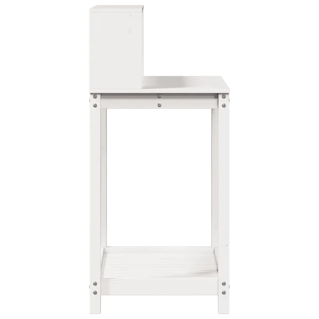Tavolo Invaso con Ripiani Bianco 82,5x50x109,5 cm Massello Pino CFW4331225