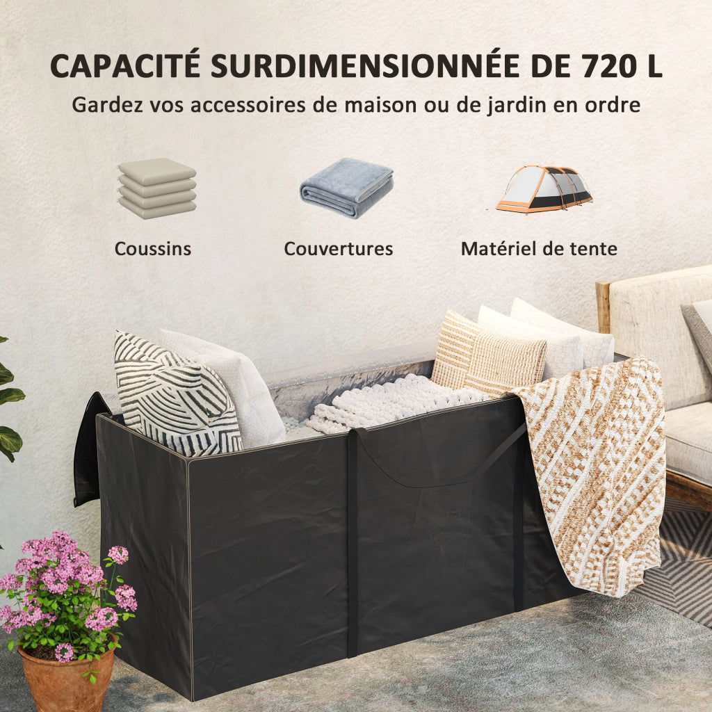 Custodia per cuscini da giardino ¨C zephmum ¨C nero 175x55x75 cm
