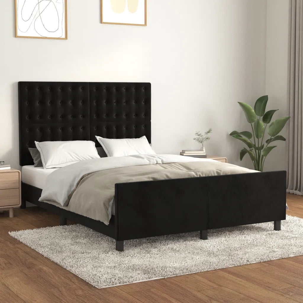 Giroletto senza Materasso Nero 140x190 cm in Velluto 3125997