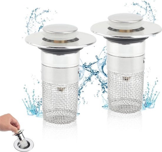 Stop valvola per sanitari universale a controllo pop-up, per lavandini e lavello con setola (34-40 mm)