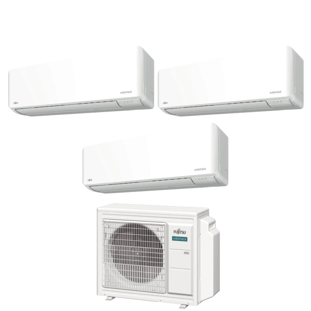 Climatizzatore Condizionatore Fujitsu Trial Split Inverter serie KM AIRSTAGE 7+9+9 con AOEG18KBCA3 R-32 Wi-Fi Integrato 7000+9000+9000