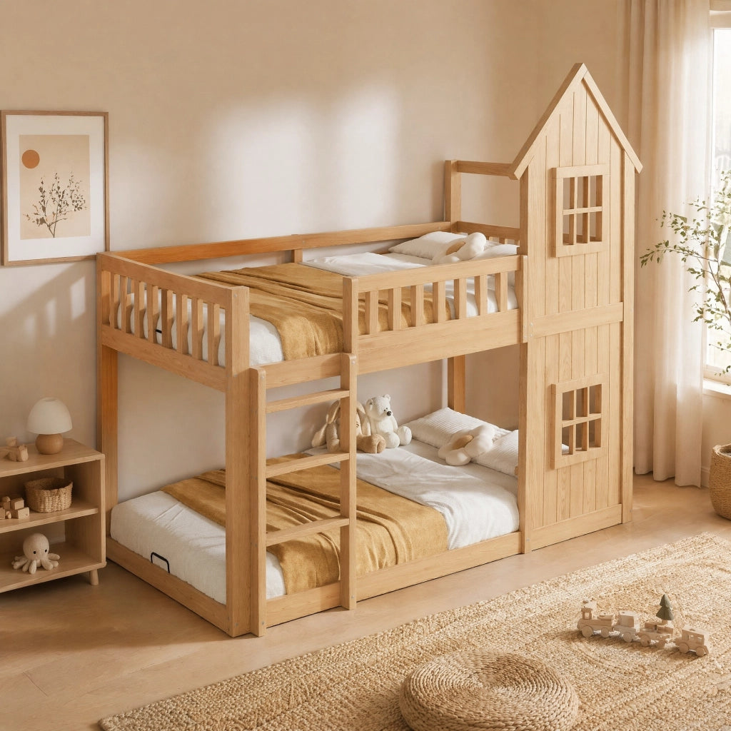LETTO A CASTELLO Casa 90x200 cm Legno Naturale