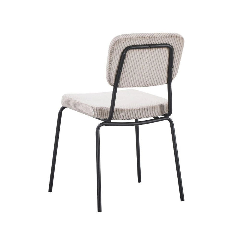 Sedia Juno in tessuto colore taupe e struttura in metallo nero set 4 pezzi