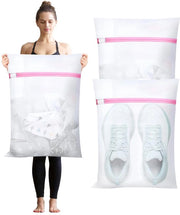 Pacco di 3 salviette per lavatrice per prevenire la deformazione e le pieghe nella biancheria, salvietta con cerniera per magliette, camicie, sottovesti, calze, scarpe.