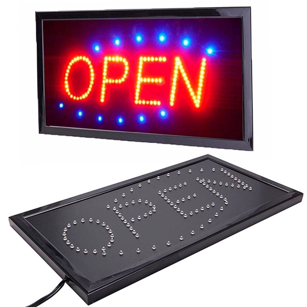 Trade Shop - Insegna Luminosa A Led Con Scritta Open Per Vetrina Negozio Bar Ristorante -