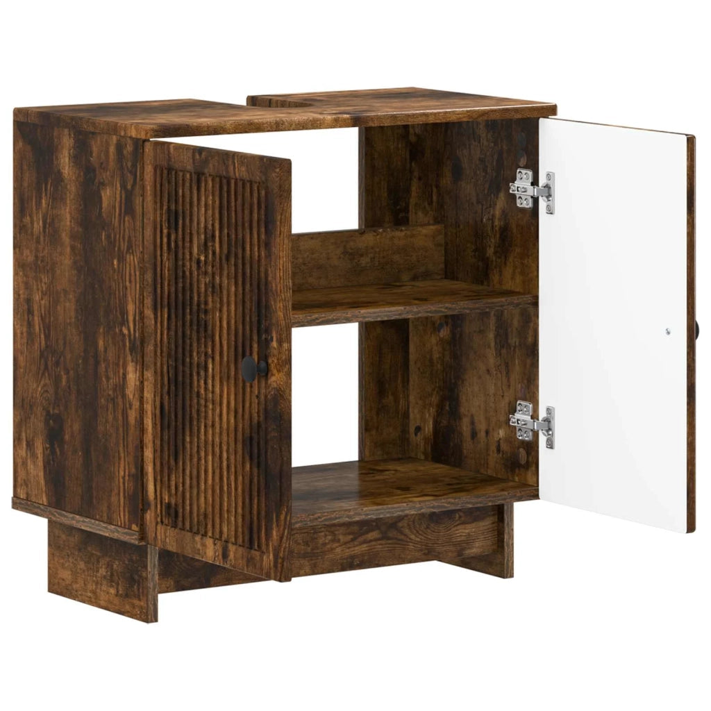 Armadio per Lavabo da Bagno EDE Rovere Fumo 59,5 x 31,5 x 59 cm 895910