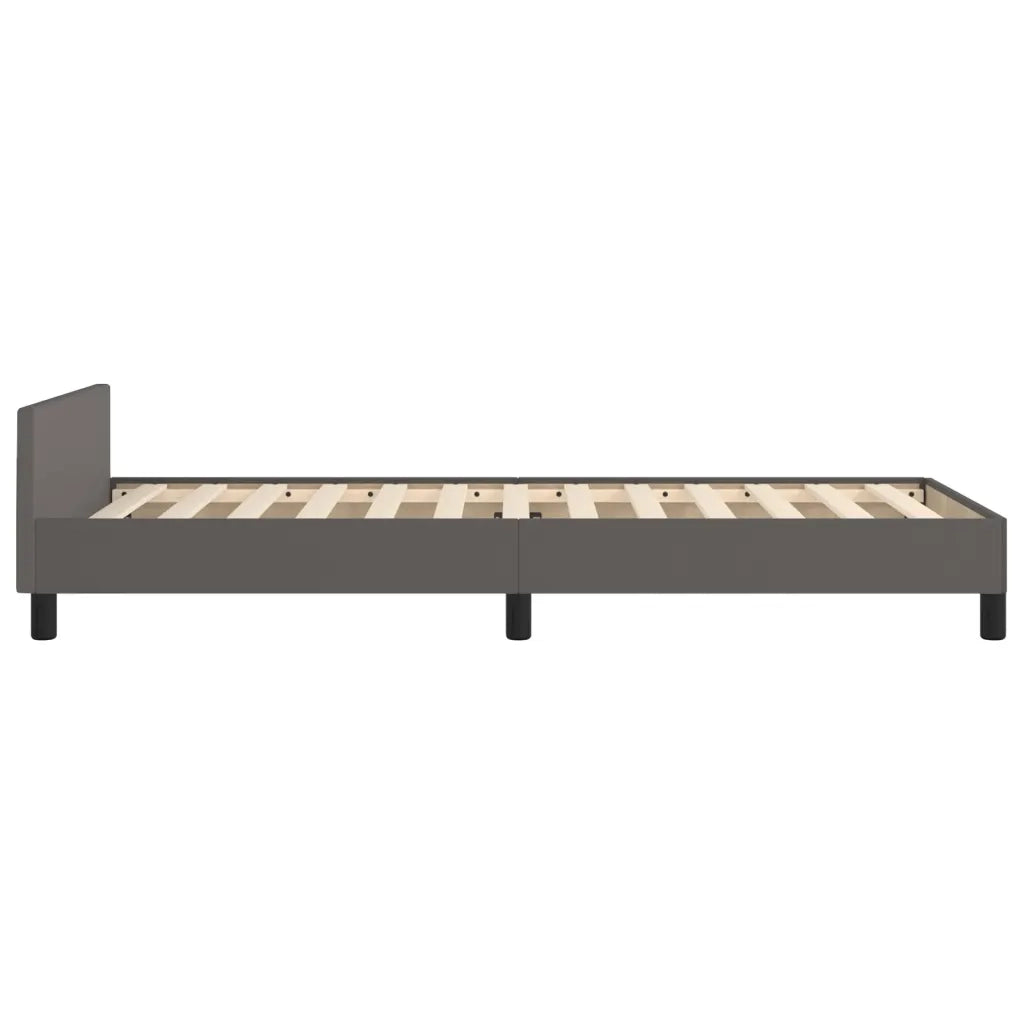 Giroletto con Testiera-Struttura Letto con testiera Crema 90x190 cm in Similpelle 798187