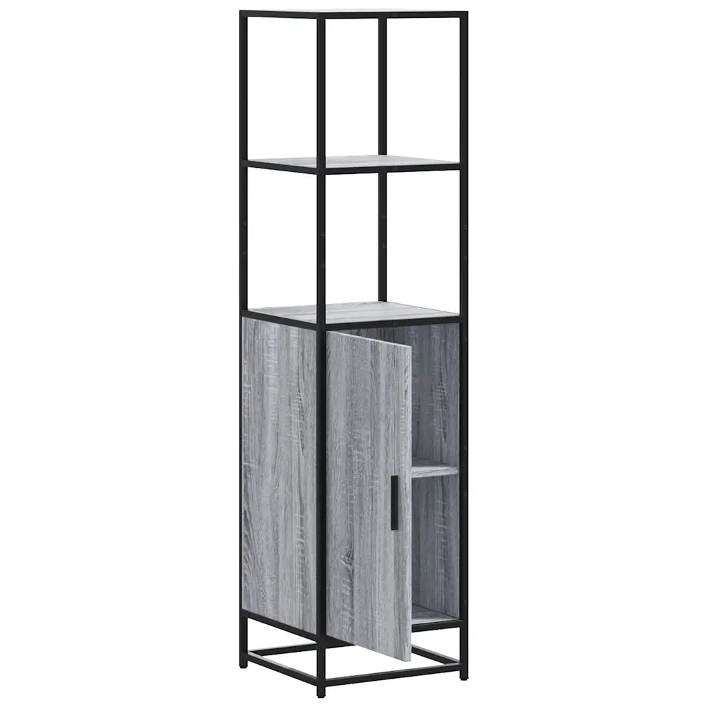 Credenza Grigio Sonoma 35,5x35x139 cm Legno Multistrato Metallo 849047