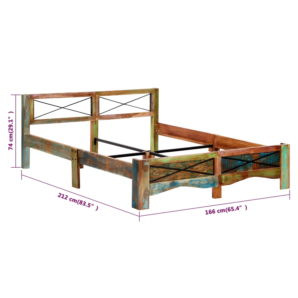 Giroletto senza Materasso in Legno di Recupero 160x200 cm 247667
