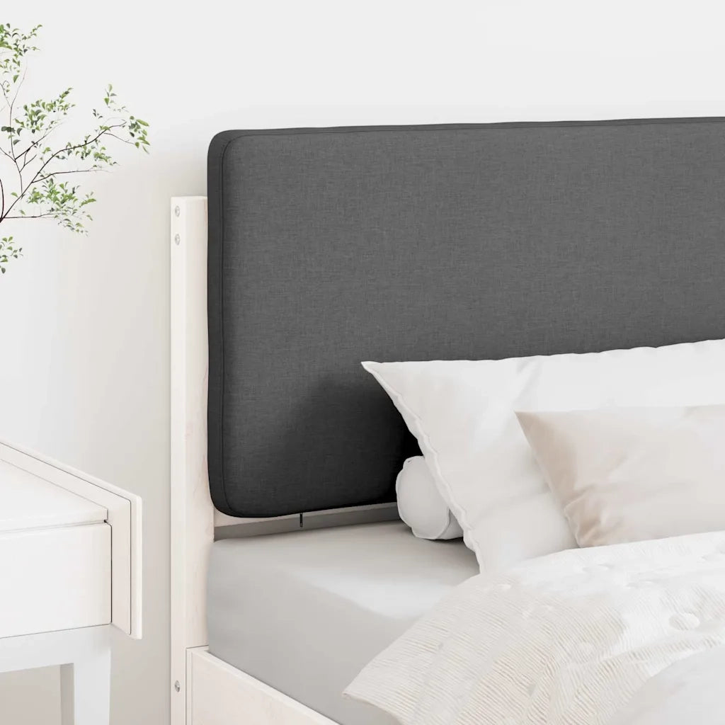 Testiera | Testata imbottita Bianco e grigio chiaro 80 cm Pino massello
