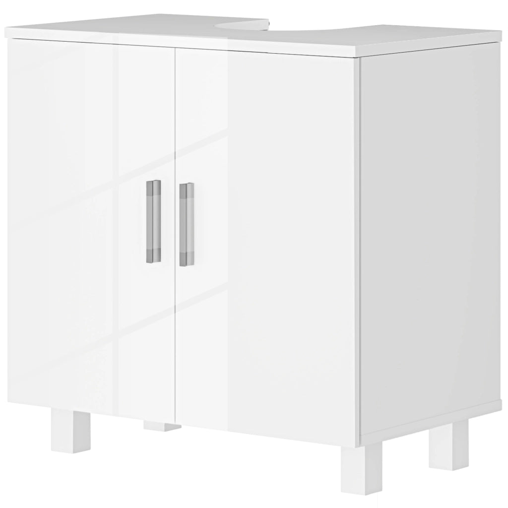 Mobiletto Sottolavabo con 2 Ante e 2 Ripiani ¨C zephmum ¨C Bianco 60x35x60 cm