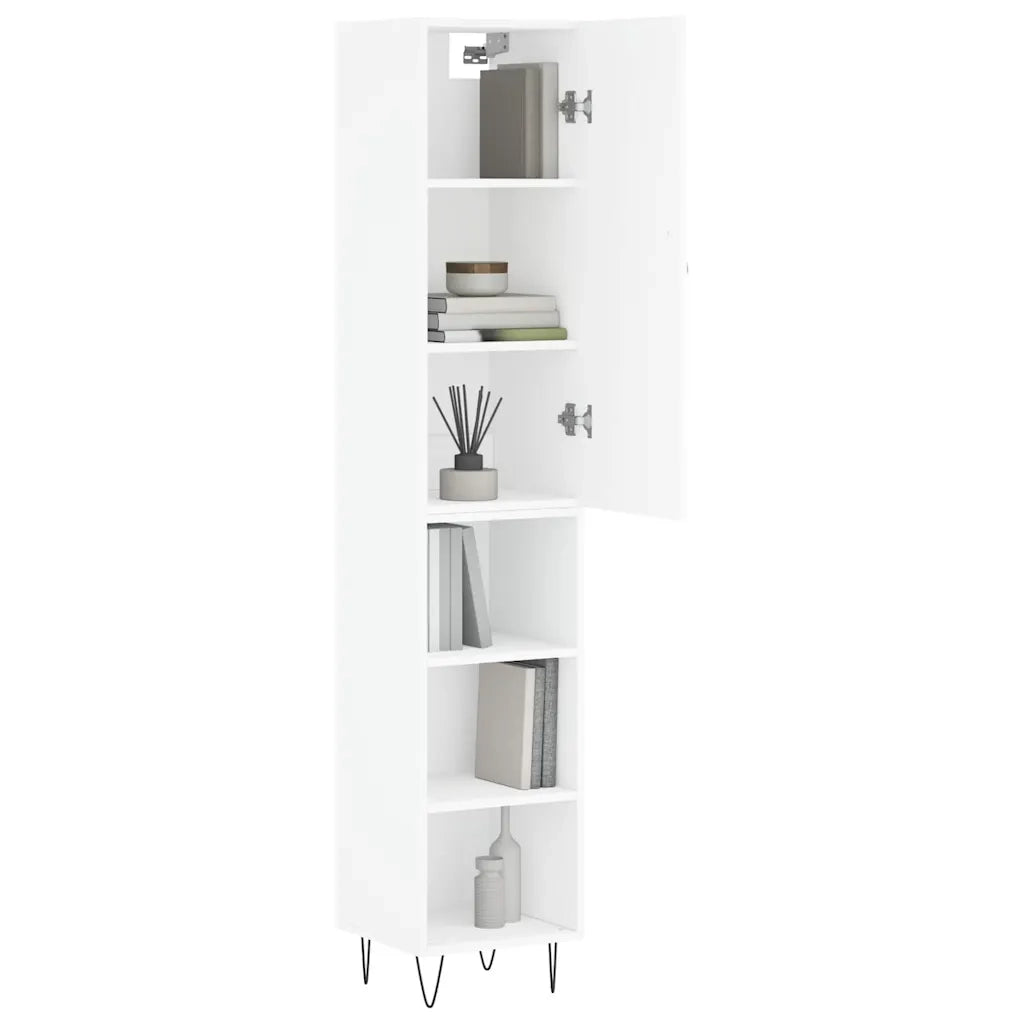 Credenza | Madia | Buffet da pranzo | Armadio da pranzo Bianca 34,5x34x180 cm in Legno Multistrato