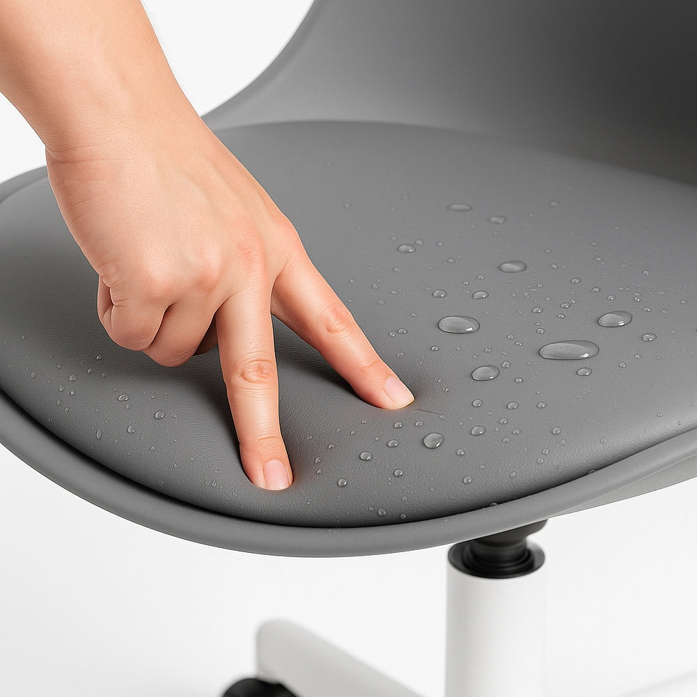 Sedia da Ufficio Poltrona da Studio Girevole Ergonomica con Ruote in PP e Schiuma Grigio