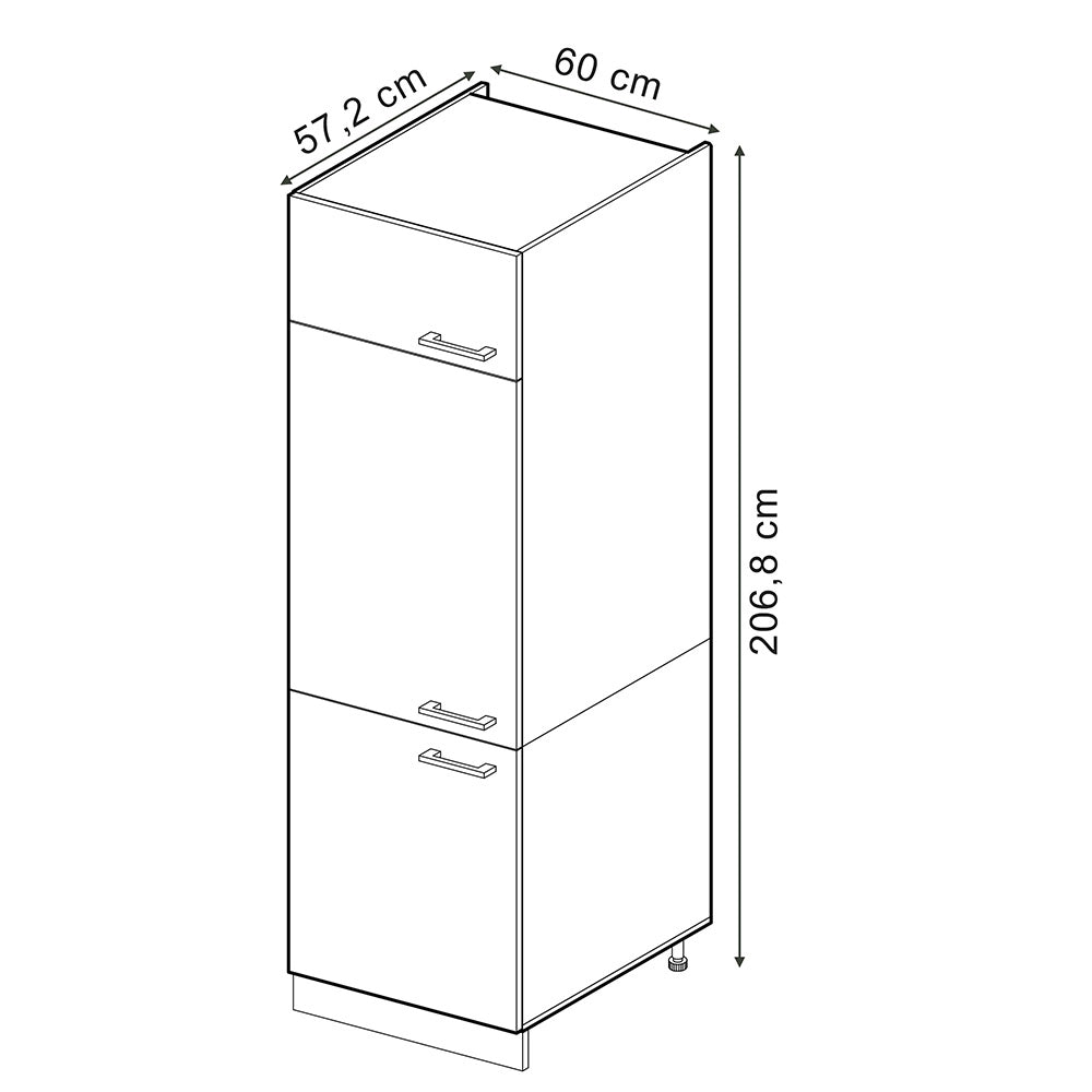 Vicco Armadio frigorifero Nero lucido 60 cm