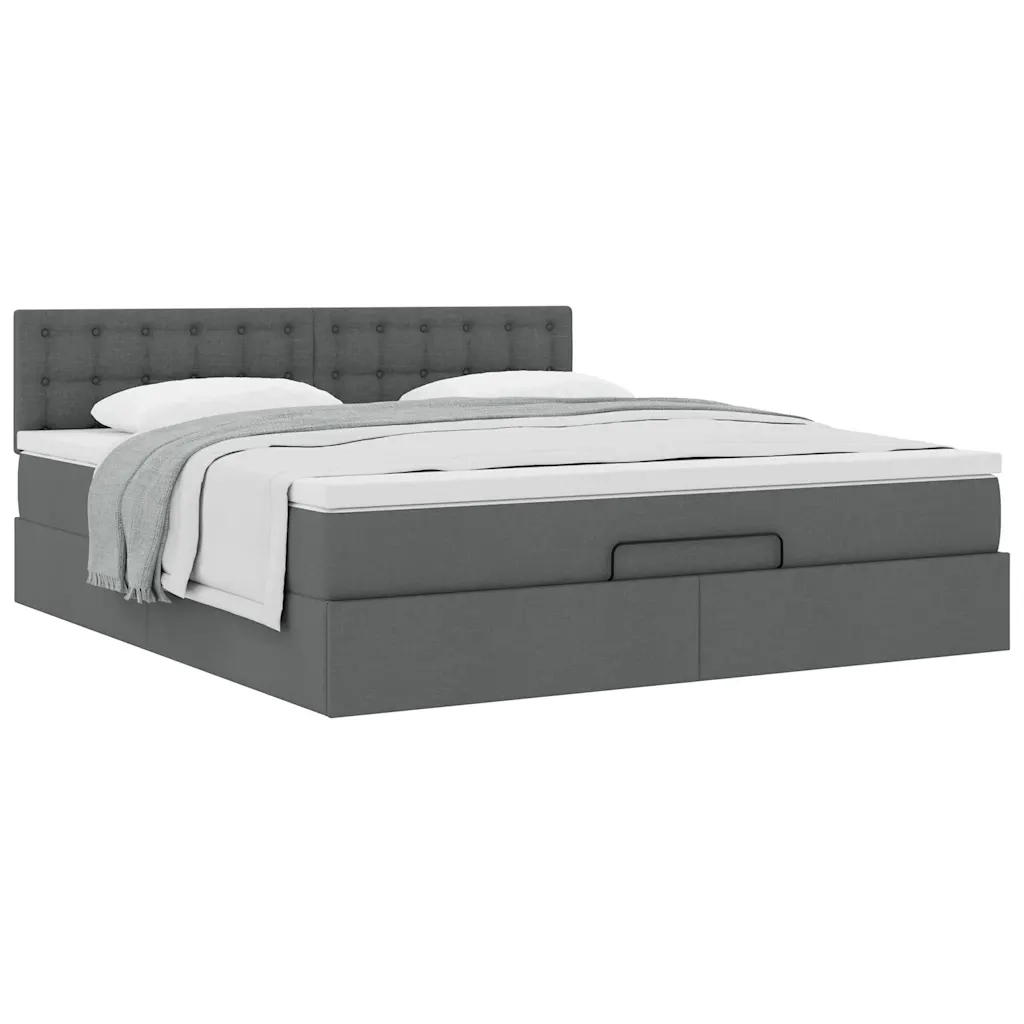 Struttura Letto Pouf con Materasso 180x200 cm in Tessuto 3311644