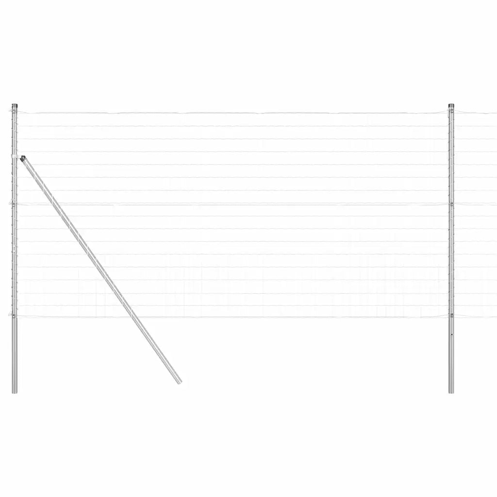 Recinzione con Posto Argento 1,4 x 10 m Acciaio e PVC