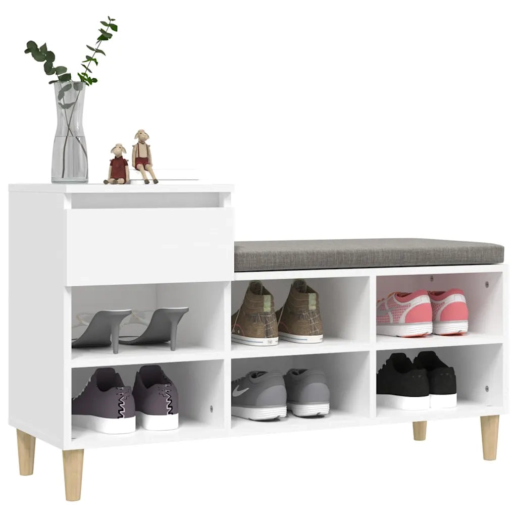 Scarpiera Bianca 102x36x60 cm in Legno Multistrato 821204
