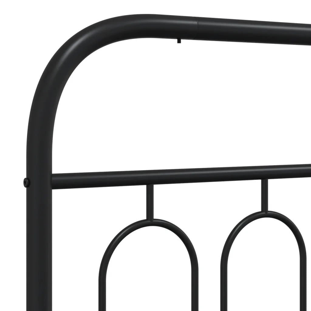 Letto matrimoniale | Letto per adulti | Giroletto con Testiera e Pediera Metallo Nero 120x190 cm