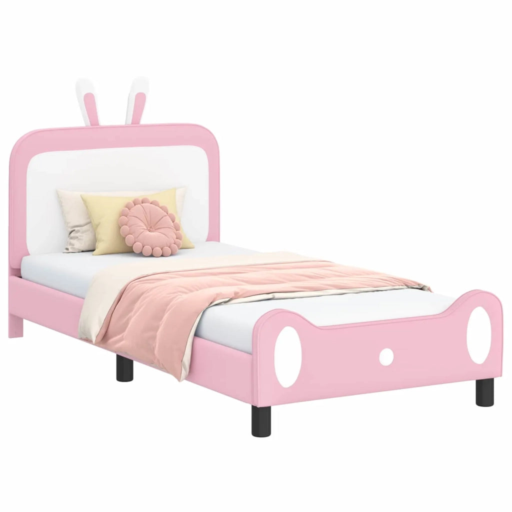 Struttura letto bambini con testata Rosa 80 x 200 cm PU