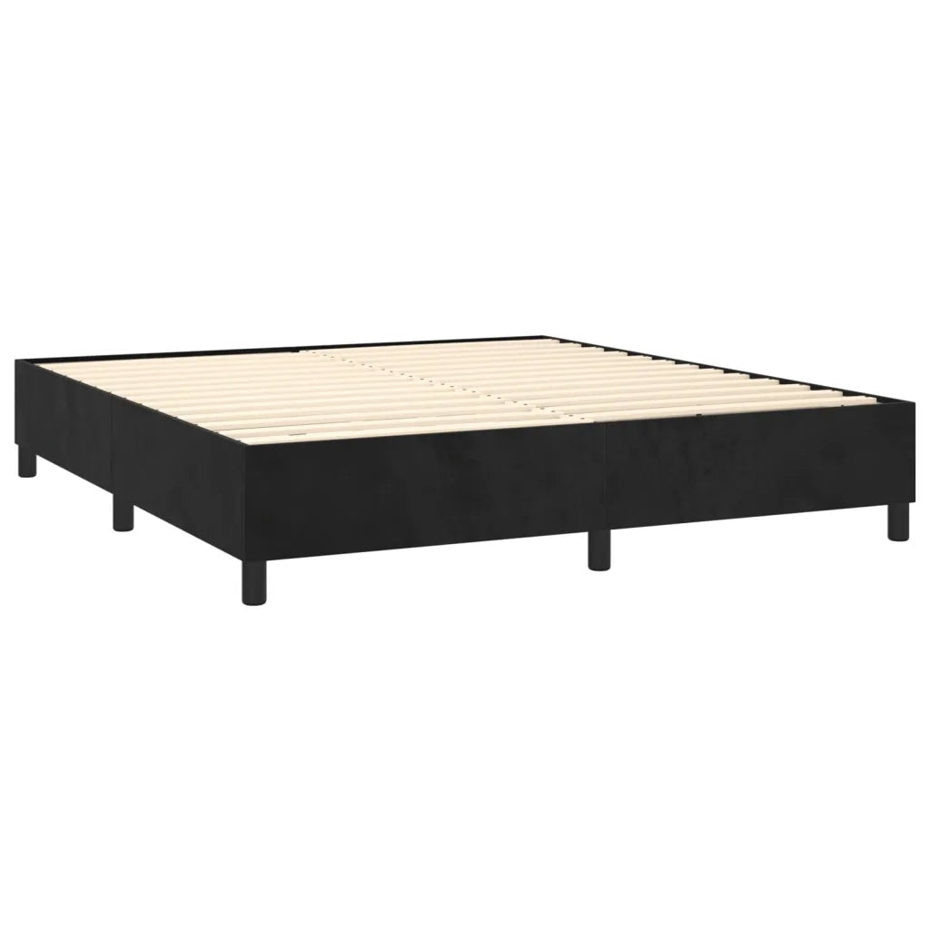 Giroletto a Molle con Materasso Nero 180x200 cm in Velluto 3143219
