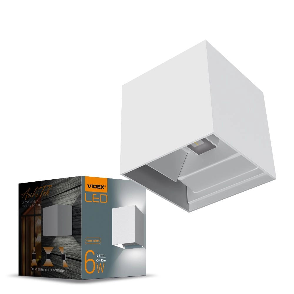 Applique esterna regolabile LED 6W bianca IP54 Videx