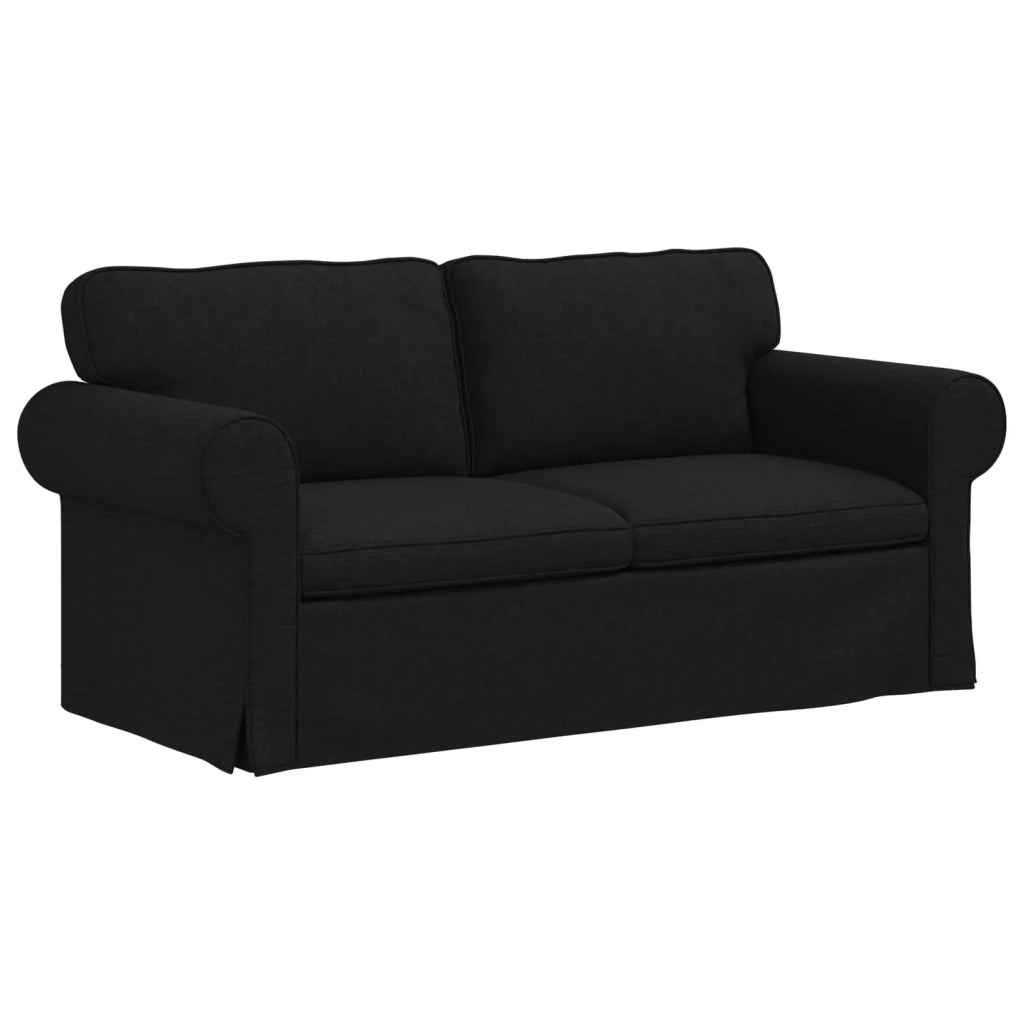 Divano 2 pcs Nero 175 x 82 x 80 cm Tessuto