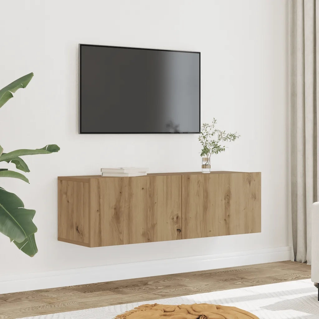 Mobili TV a Parete 2pz Rovere Artigianale 100x30x30 cm 857018