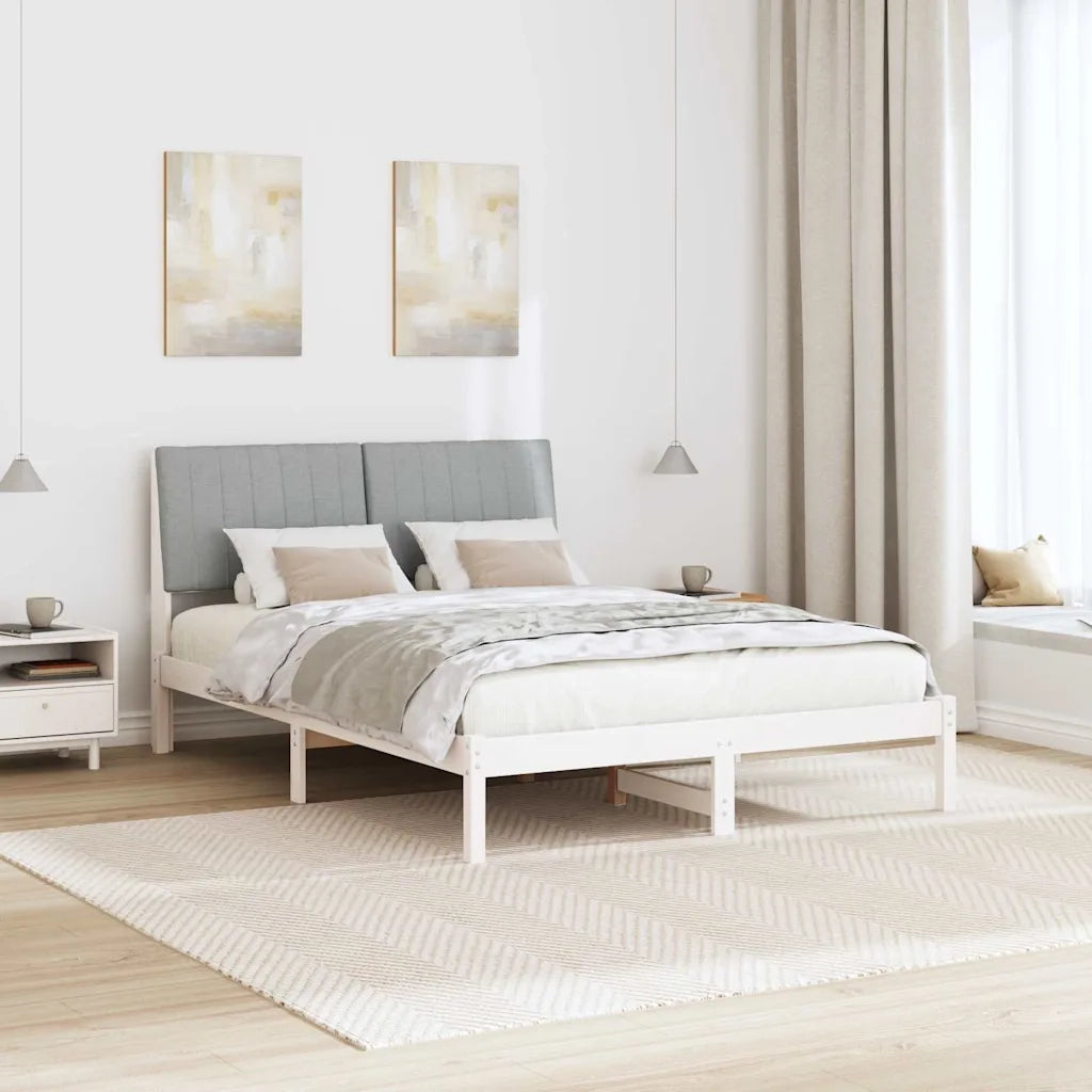 Struttura del letto-Giroletto-Rete del Letto Bianco 135 x 190 cm Pino massello 855126