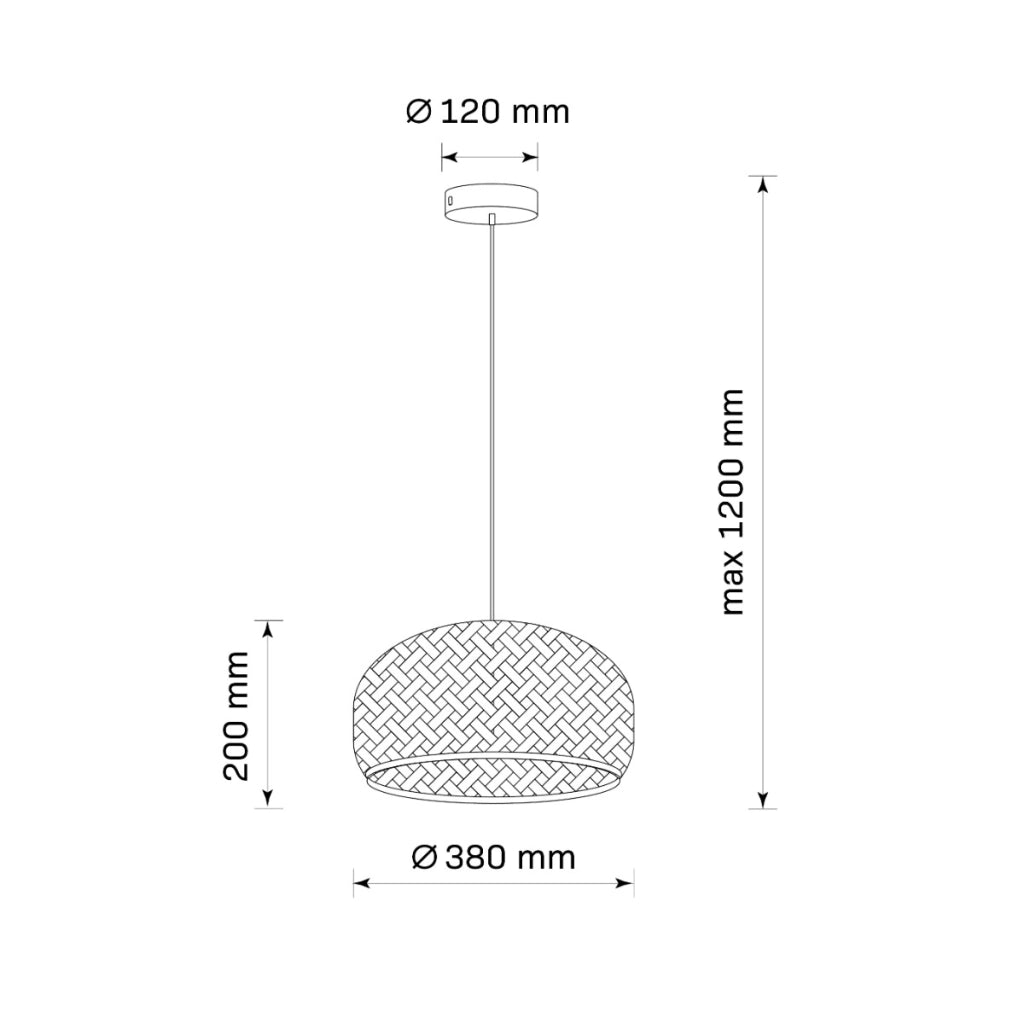 Lampada a sospensione boho bambù beige Ø38 E27 Polux