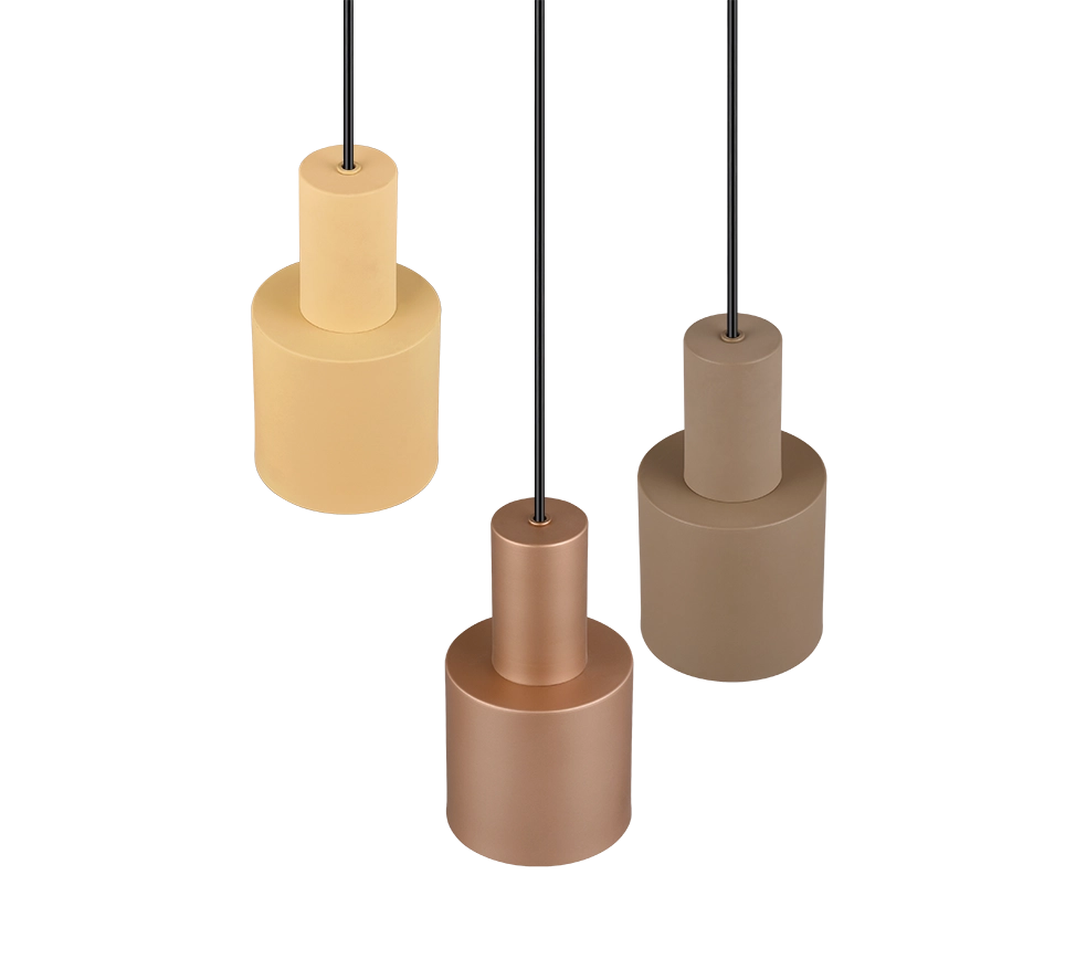 Lampada a sospensione 3 diffusori, metallo, multicolor, 37x150 cm, Agudo