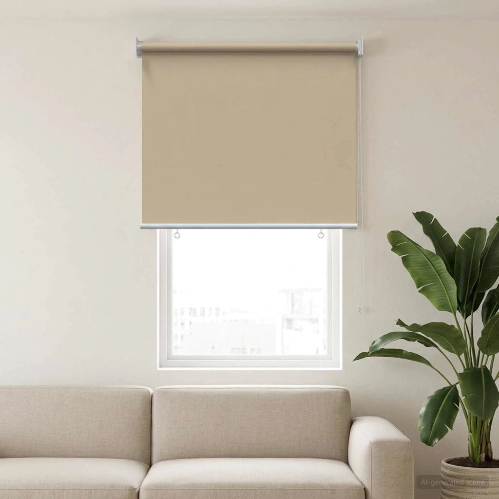 Voletta a rullo | Tenda a rullo con protezione UV Beige 80 x 140 cm Poliestere