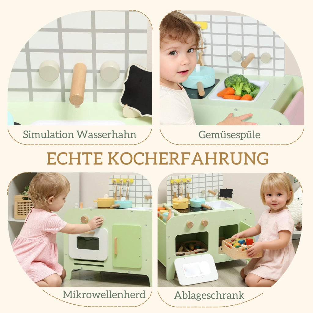 Cucina Giocattolo per Bambini ¨C Minimal ¨C MDF, Verde, 40 cm