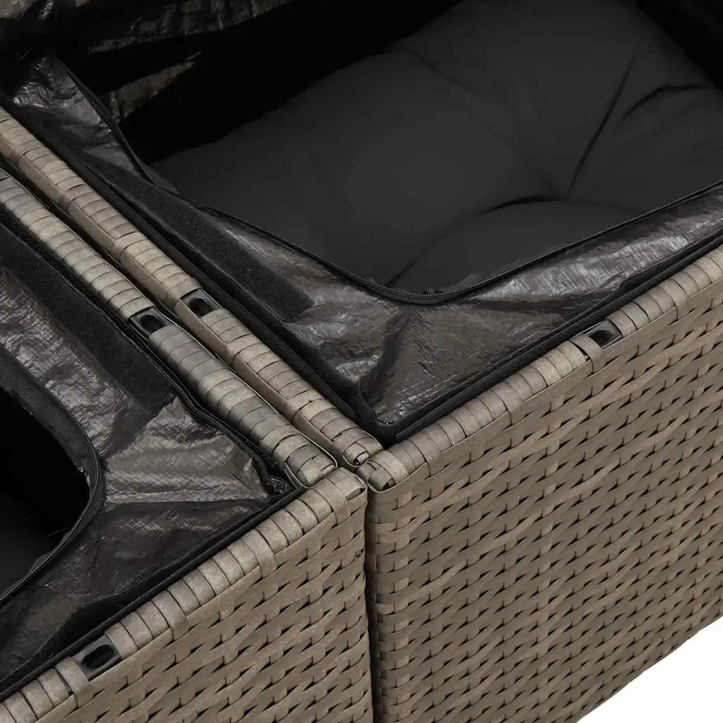 Set Divano da Giardino 8 pcs Grigio Poly Rattan 3358783