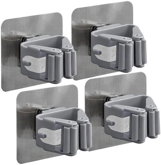 Supporto per Aspirapolvere Autoadesivo - Montaggio a Parete - Supporto per Aspirapolvere Senza Foratura - Adatto per Bagno/Terrazza/Garage/Cucina - 4 Pezzi - Adesivo Forte - Supporto per Parete