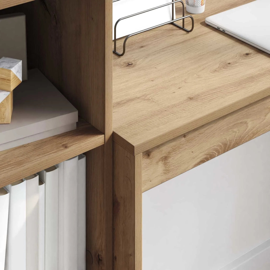 Scrivania con cassetto con lo scaffale 2 pcs Rovere artigianale 3337336