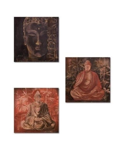Quadro tela oleografico buddha 24x24cm 93648 star