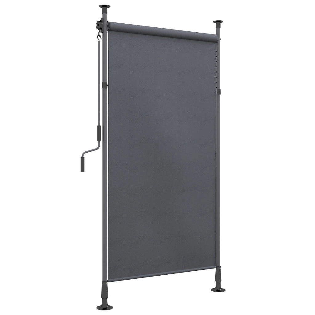 Tende verticali a rulli per balcone 150 x 220-310cm con manovella tessuto poliestere impermeabile e paravento grigio scuro garantisce privacy per balcone e giardino